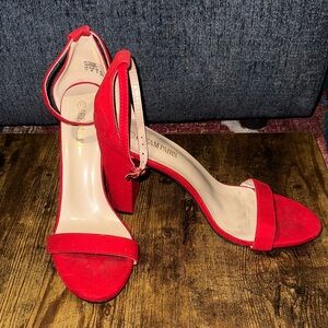 Dream Pairs Bold Red Block Heels